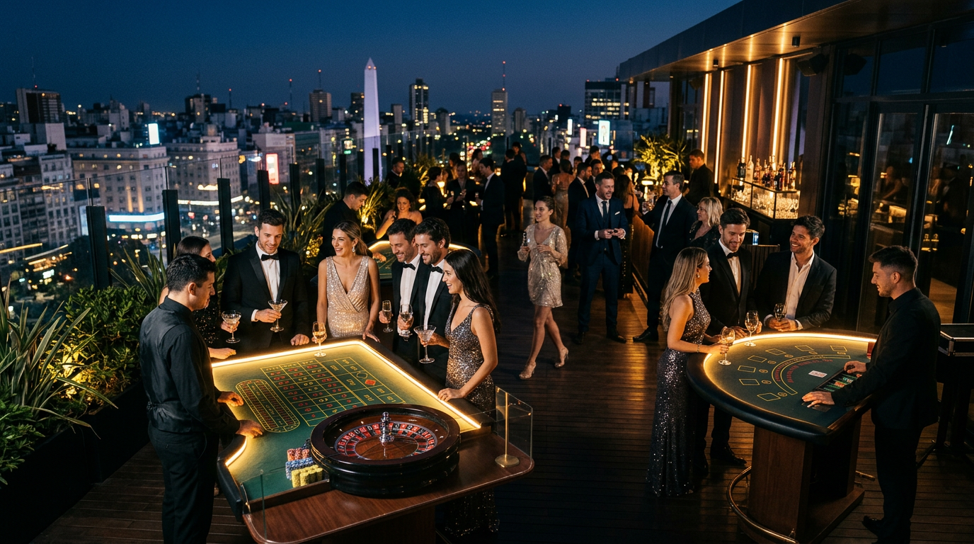 Cocktail party premium con entretenimiento en rooftop